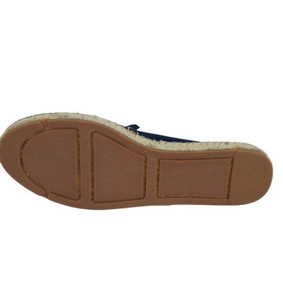 Talbots Womens Izzy Scallop Suede Espadrilles Blue Size 8M Leather Upper Casual - Picture 5 of 8